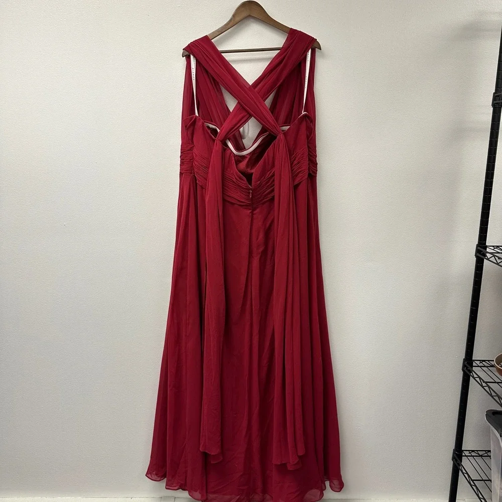 Azazie Fifi A-Line‎ Strapless Chiffon Convertible Dress Burgundy A22
